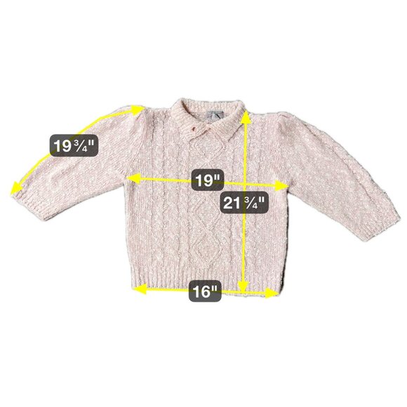Vintage Pink Knit Sweater Large 1980s Spice Of Life Hong Kong Acrylic 3/4 Sleeve - Picture 6 of 6